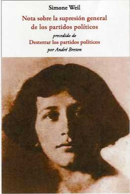 NOTA SOBRE LA SUPRESIÓN GENERAL DE LOS PARTIDOS POLÍTICOS, de BRETON | portada del libro