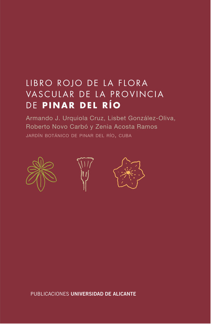 Libro rojo de la flora vascular de la provincia de Pinar del Río, de Urquiola Cruz | portada del libro