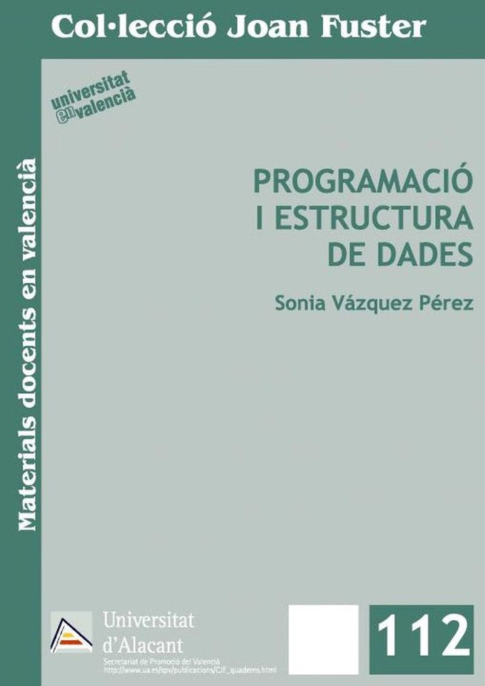 Programació i estructura de dades, de Vázquez Pérez | portada del libro