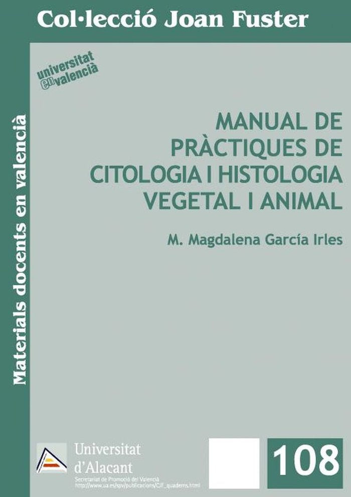 Manual de pràctiques de citologia i histologia vegetal i animal, de García Irles | portada del libro