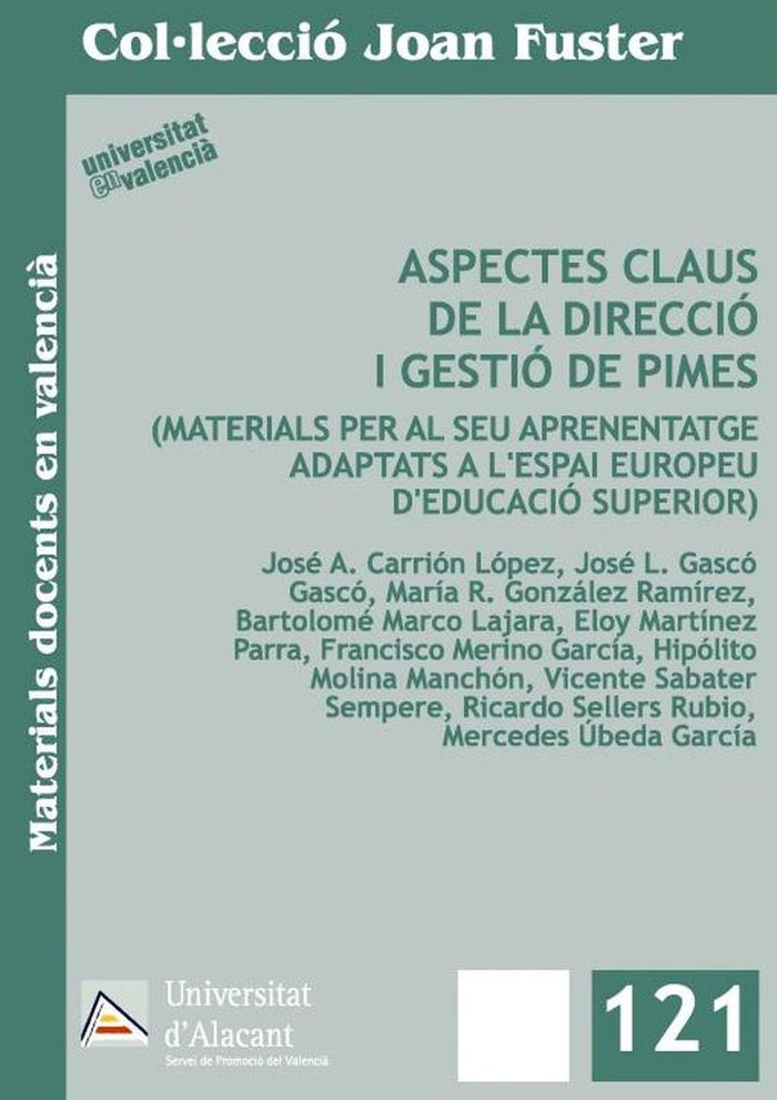Aspectes claus de la direcció i gestió de pimes, de Molina Manchón | portada del libro