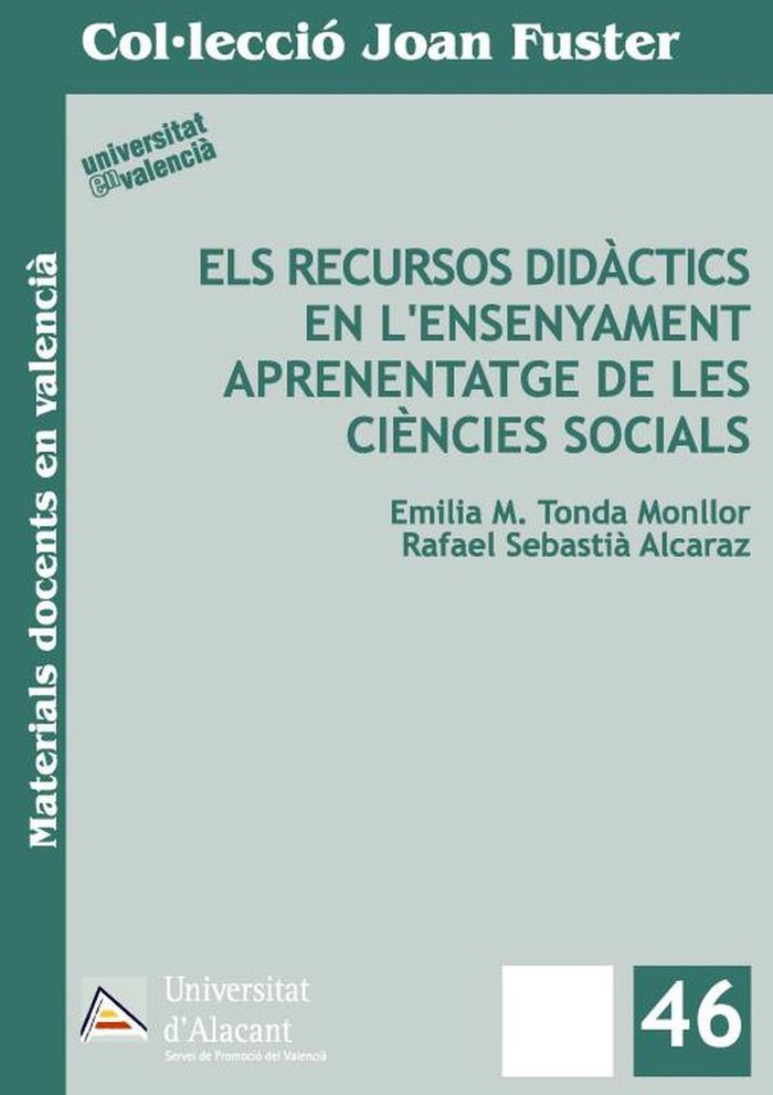 Els recursos didactics en l'ensenyament aprenentatge de les ciencies socials, de Tonda Monllor | portada del libro