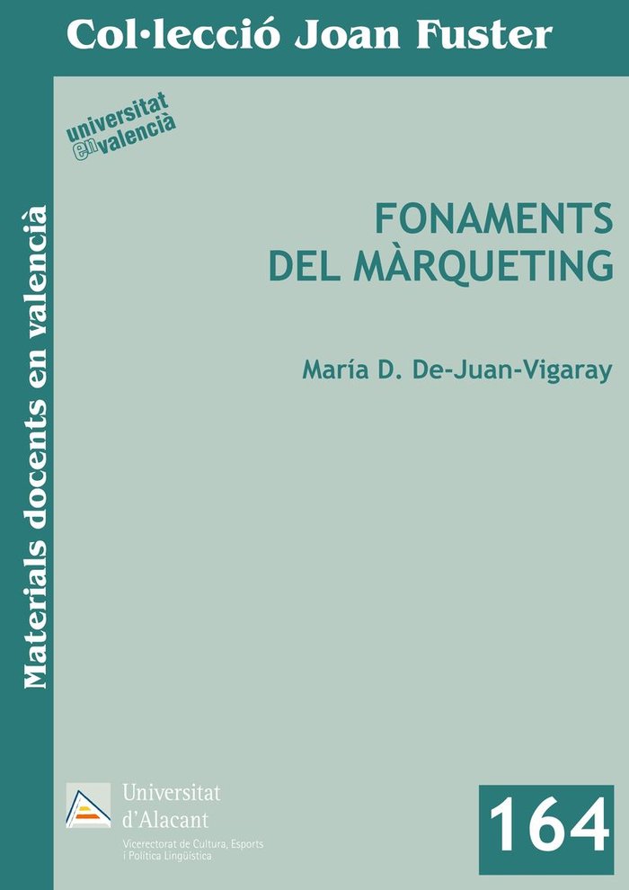 Fonaments de Màrqueting, de De Juan Vigaray, María Dolores | portada del libro