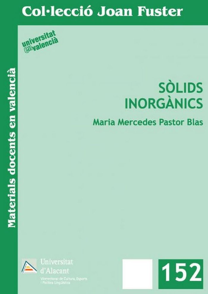 Sòlids Inorgànics, de Pastor Blas | portada del libro