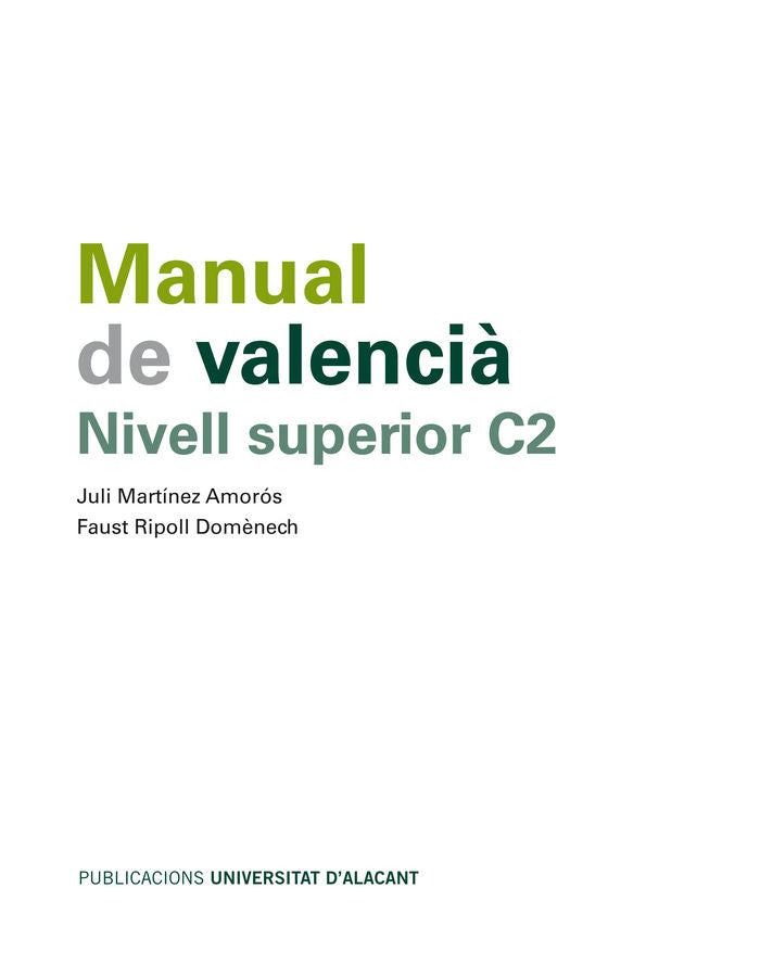 Manual de valencià, de Martínez Amorós | portada del libro