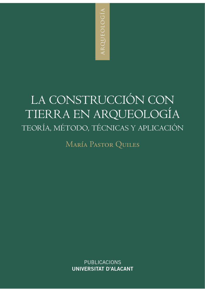 La construcción con tierra en Arqueología, de Pastor Quiles | portada del libro