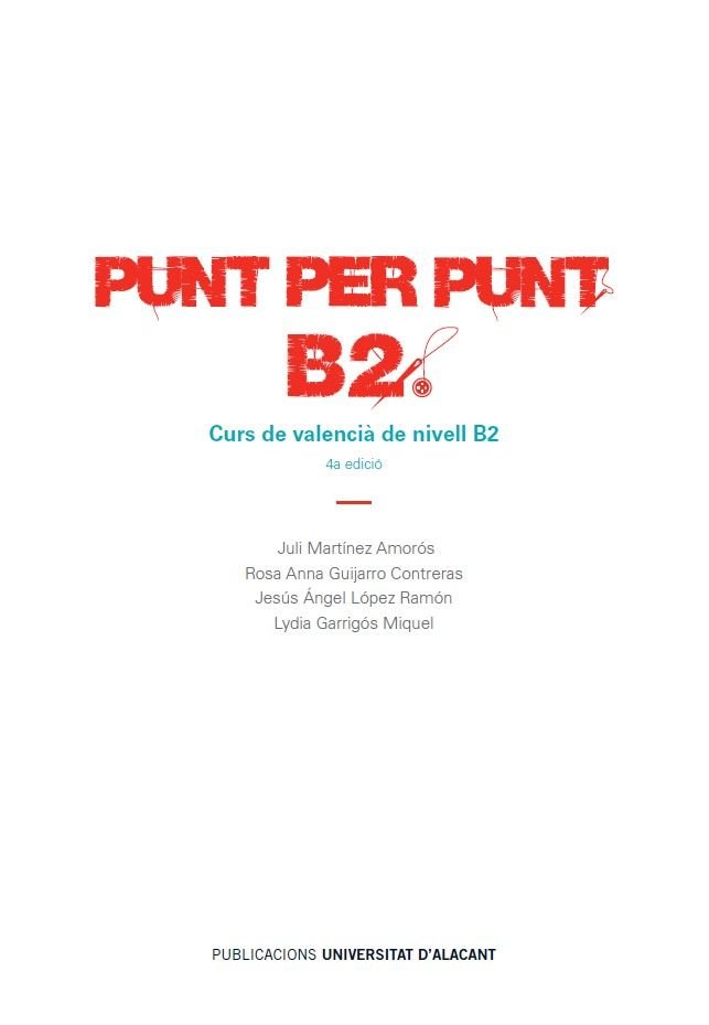 Punt per punt. B2, de Martínez Amorós, Juli | portada del libro