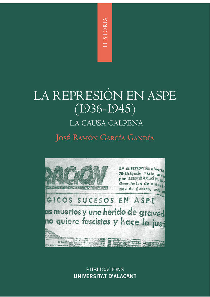 La represión en Aspe (1936-1945), de García Gandía | portada del libro
