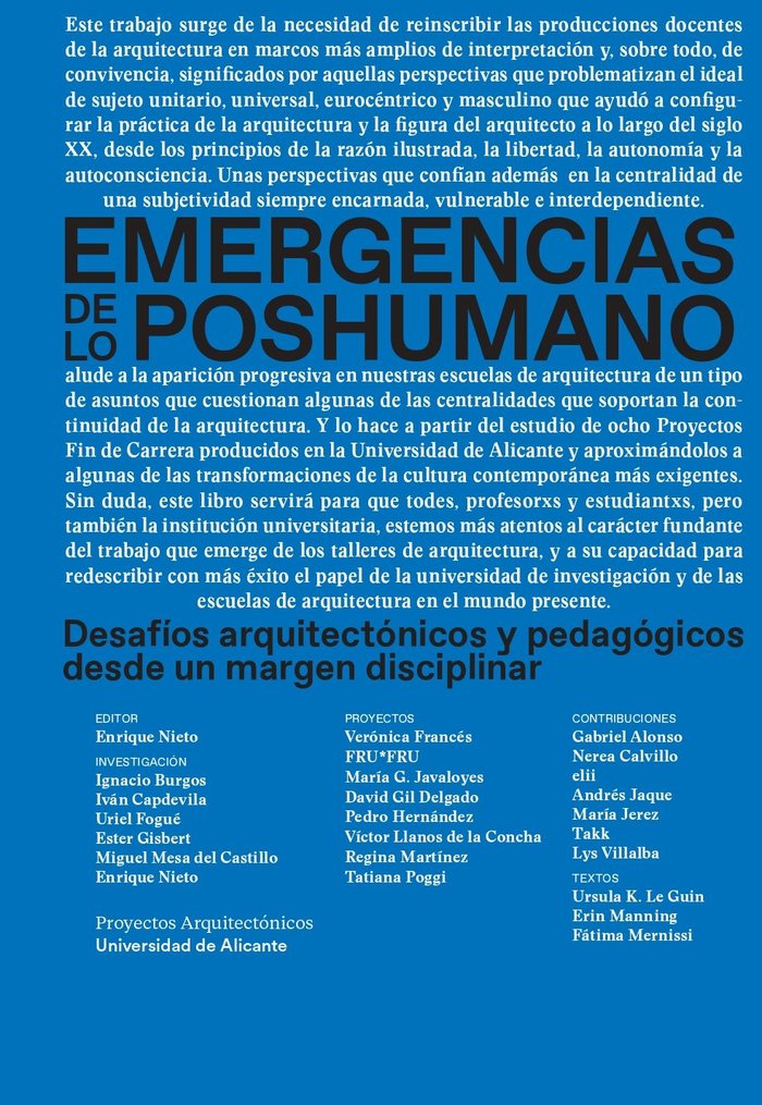 EMERGENCIAS DE LO POSHUMANO, de VV AA | portada del libro