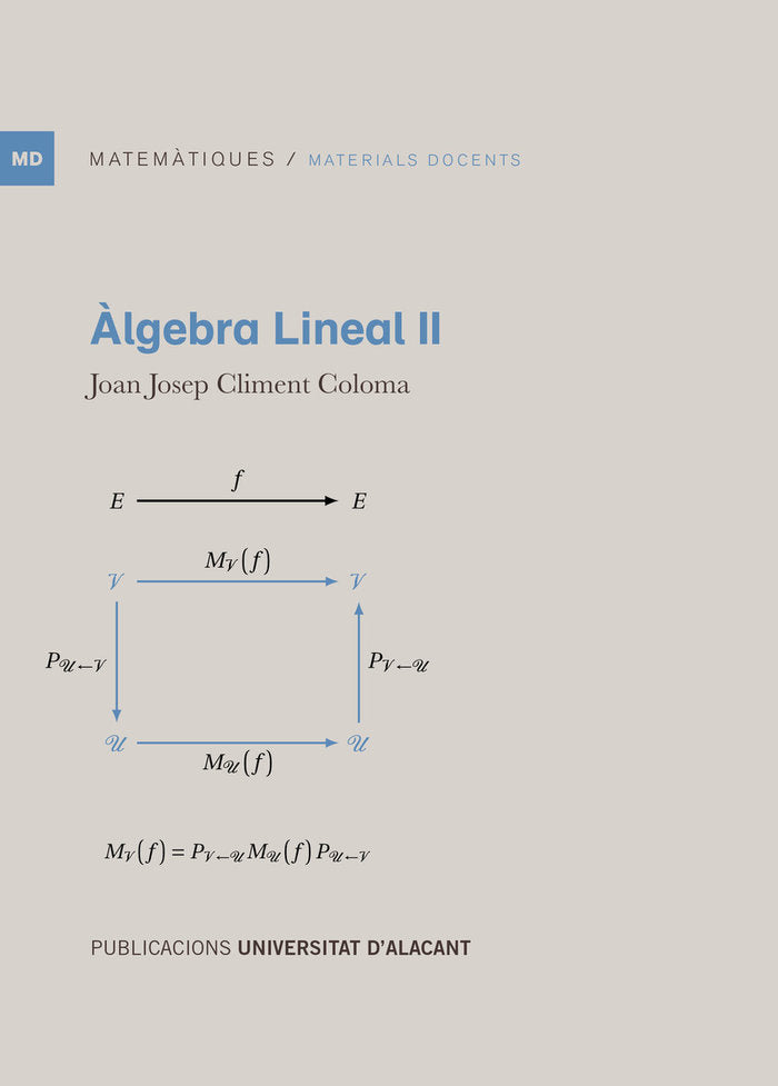 ALGEBRA LINEAL II, de CLIMENT COLOMA, JOAN JOSEP | portada del libro