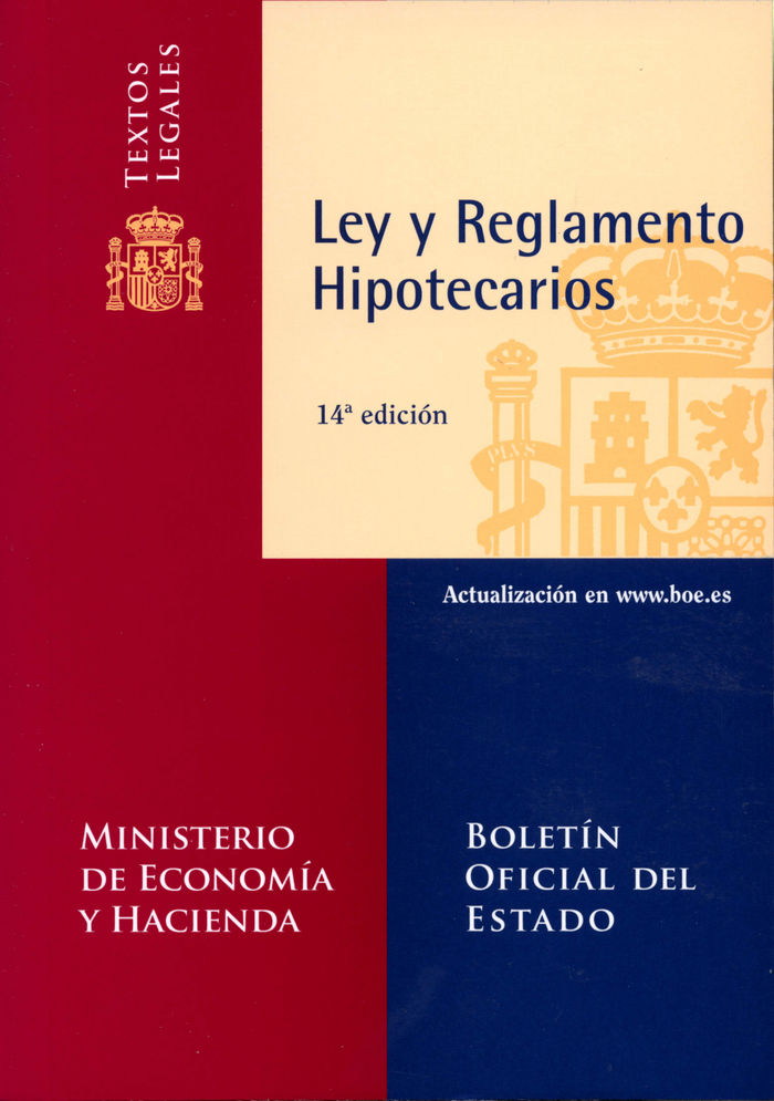 LEY Y REGLAMENTO HIPOTECARIOS, de AA.VV. | portada del libro