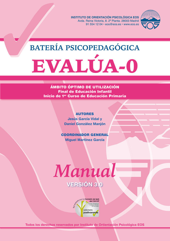 Manual EVALÚA 0. Versión 3.0, de García Vidal | portada del libro