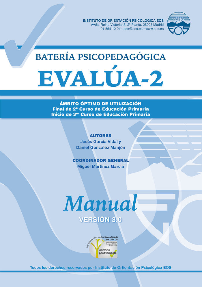 Manual EVALÚA 2. Versión 3.0, de García Vidal, Jesús | portada del libro