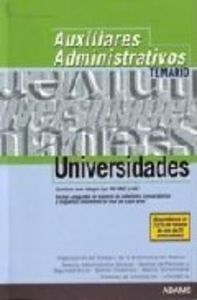 Auxiliares Administrativos de Universidades. Temario común | portada del libro