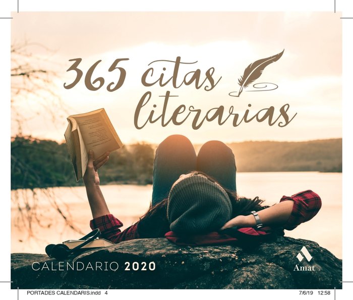 365 citas literarias. Calendario 2020, de Amat Editorial | portada del libro