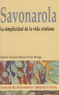 La simplicidad de la vida cristiana, de Girolamo Savonarola | portada del libro