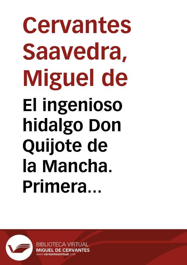 Don Quijote de la Mancha (Primera parte), de Cervantes Saavedra, Miguel | portada del libro