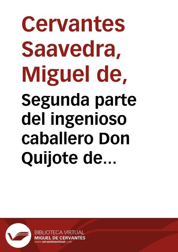 Don Quijote de la Mancha (Segunda parte), de Cervantes Saavedra, Miguel | portada del libro