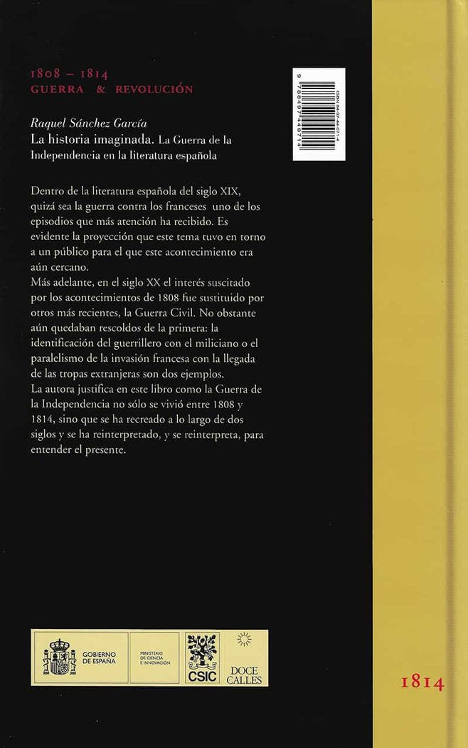 La historia imaginada. La Guerra de la Independencia en la literatura española, de Sánchez García | portada del libro