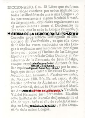 Historia de la lexicografía española, de MAR CAMPOS SOUTO | portada del libro