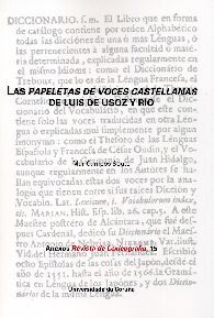 Las papeletas de voces castellanas de Luis de Usoz y Río, de Campos Souto | portada del libro
