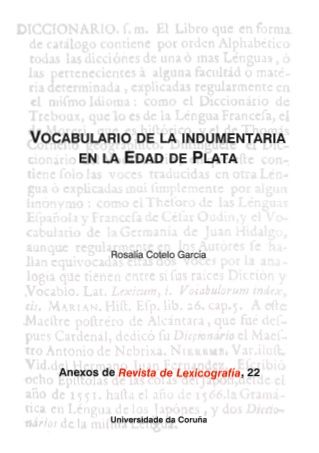 Vocabulario de la indumentaria en la Edad de Plata, de Cotelo García | portada del libro