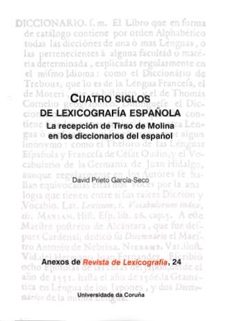 Cuatro siglos de lexicografía española, de Prieto García-Seco | portada del libro