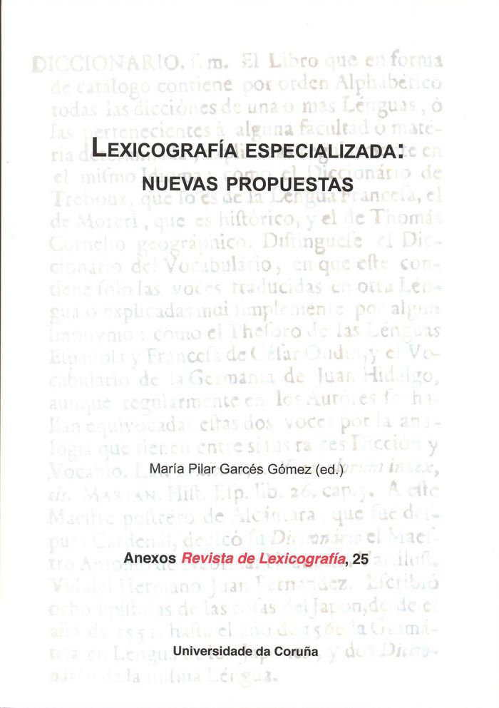 Lexicografía especializada: nuevas propuestas, de Varios autores | portada del libro