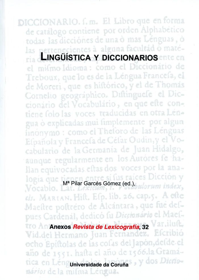 Lingüística y diccionarios, de GARCES | portada del libro