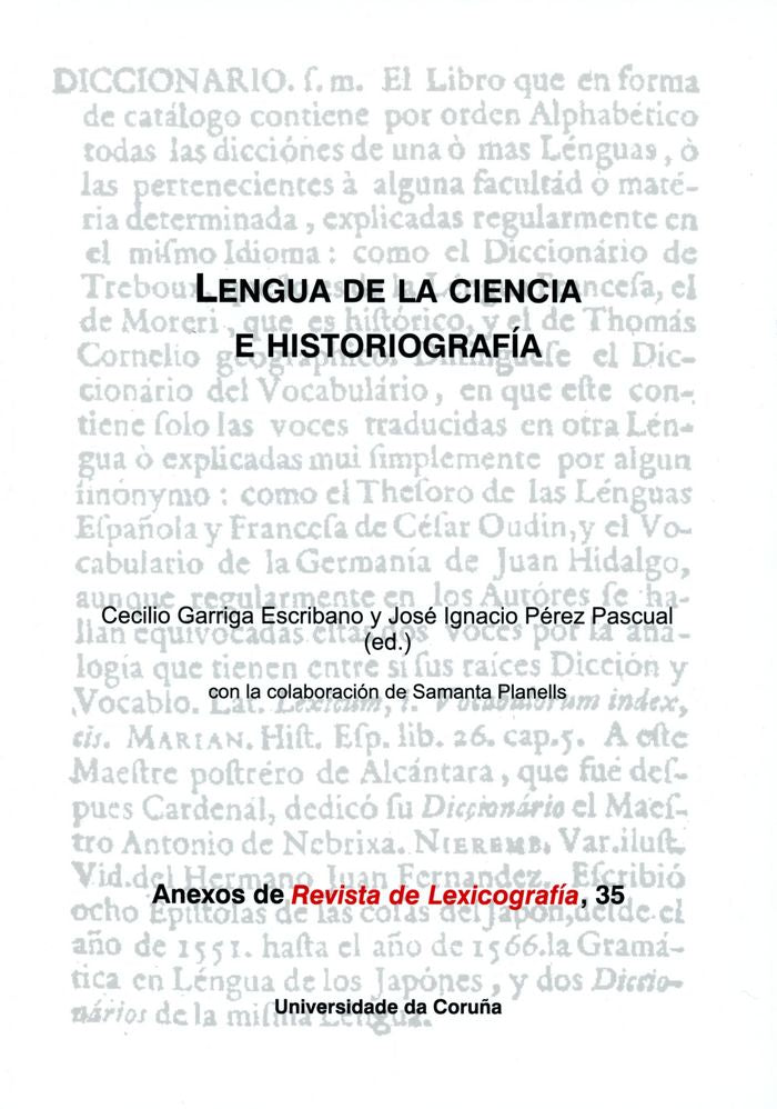 Lengua de la ciencia e historiografía | portada del libro