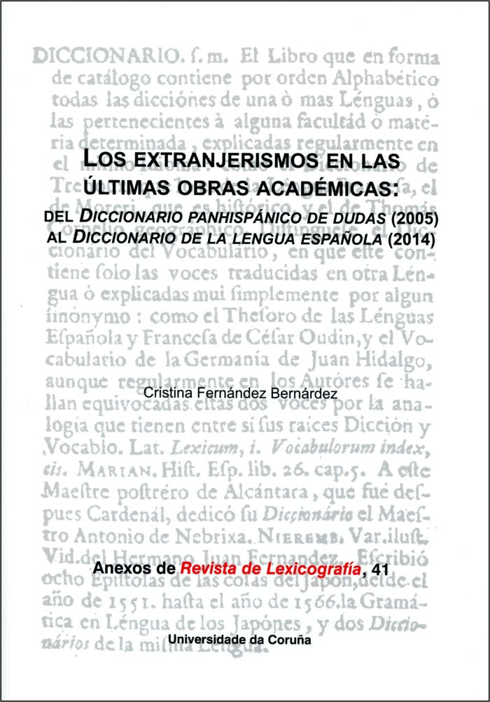 Los extranjerismos en las últimas obras académicas, de Fernández Bernárdez | portada del libro