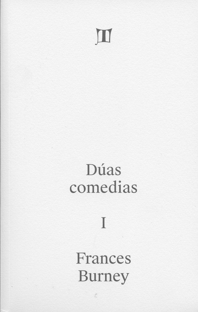 DUAS COMEDIAS I FRANCES BURNEY | portada del libro