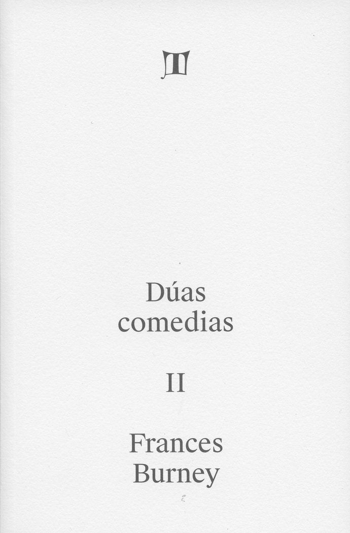 DUAS COMEDIAS II FRANCES BURNEY | portada del libro