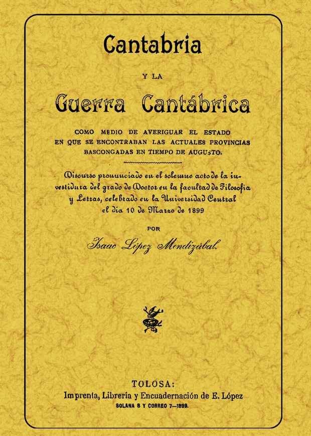 Cantabria y la Guerra Cantábrica, de López Mendizábal, Isaac | portada del libro