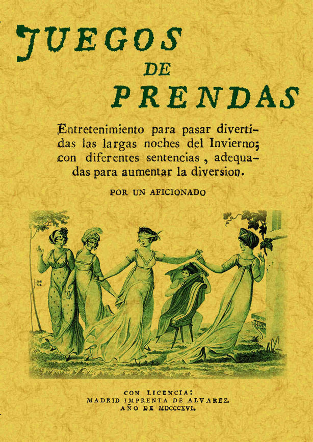 Juegos de prendas, de Por un Aficionado | portada del libro