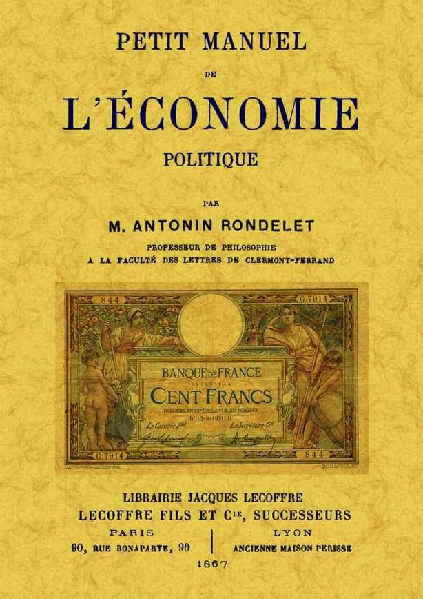 Petit manuel de l'economie politique, de Rondelet, M. Antonin | portada del libro