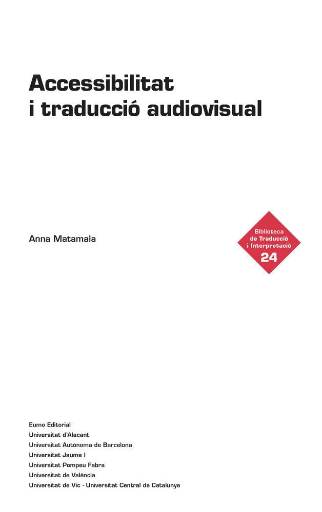 Accessibilitat i traducció audiovisual, de Matamala Ripoll, Anna | portada del libro