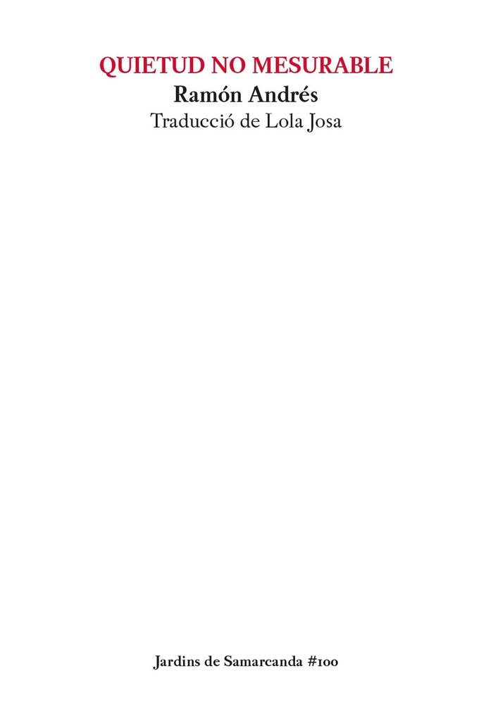 Quietud no mesurable, de Andrés González-Cobos, Ramón | portada del libro