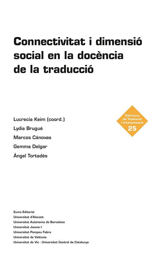 CONNECTIVITAT I DIMENSIO SOCIAL EN LA DOCENCIA DE LA TRADUCCIO, de DIVERSOS | portada del libro