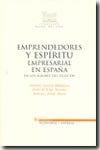 EMPRENDEDORES Y ESPIRITU EMPRESARIAL EN ESPAÑA, de JORGE MORENO | portada del libro