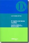 El registro de bienes muebles	los bienes muebles y la preferencia registral de los derechos inscrito, de FERNANDEZ DEL POZO |