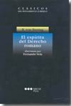 El esp¡ritu del derecho romano, de JHERING, RUDOLF VON | portada del libro