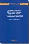 Derecho europeo de la competencia, de Pace | portada del libro