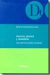DERECHO, PERSONA Y CIUDADANIA, de PERIÑAN GOMEZ, BERNARDO | portada del libro