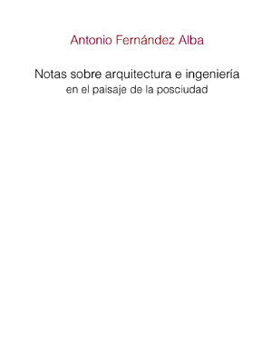 Notas sobre arquitectura e ingeniería en el paisaje de la posciudad, de Fernández Alba, Antonio | portada del libro