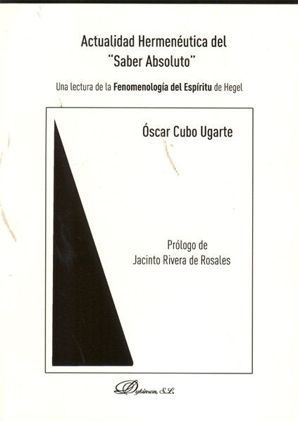 Actualidad hermenéutica del "Saber Absoluto", de Cubo Ugarte, Óscar | portada del libro