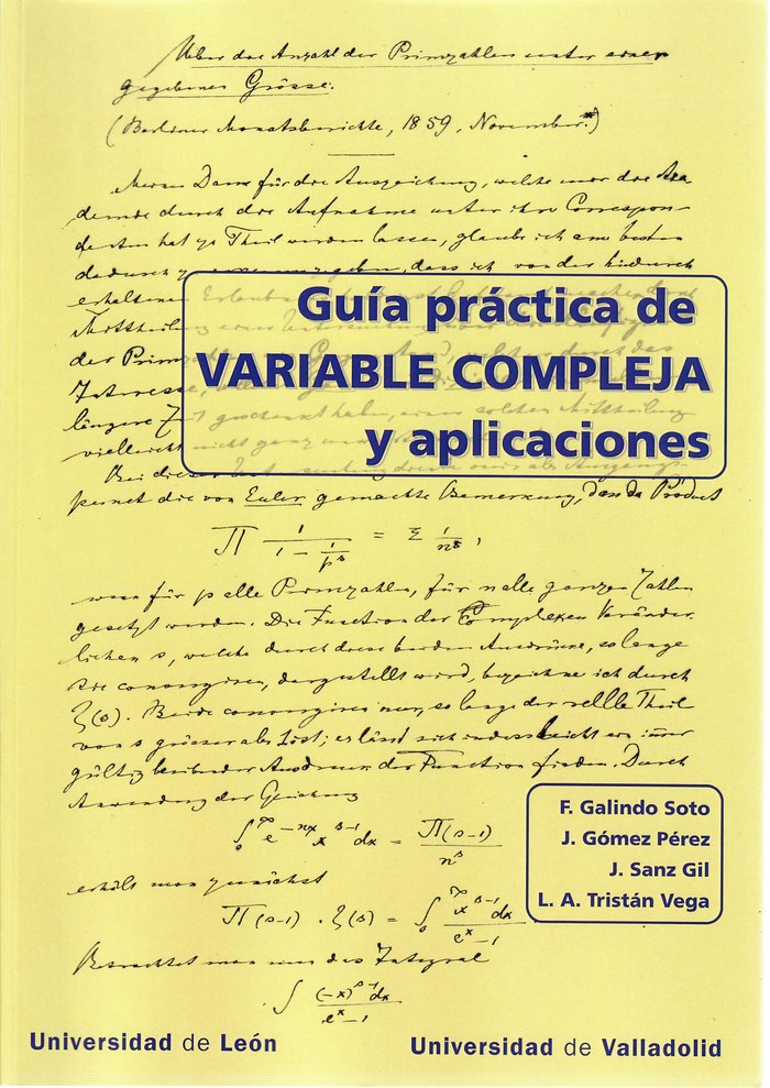 Guía practica de variable compleja y aplicaciones, de Galindo Soto, Félix | portada del libro