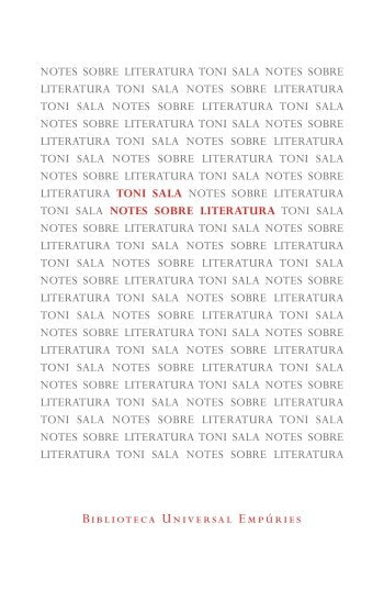 Notes sobre literatura, de Sala, Toni | portada del libro