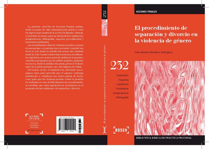 El procedimiento de separación y divorcio en la violencia de género, de Martínez Rodríguez, José Antonio | portada del libro