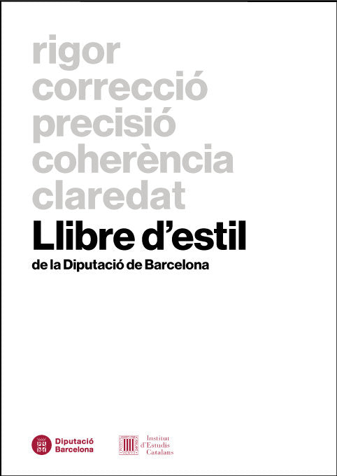 Llibre d'estil de la Diputació de Barcelona, de TENA FARGAS, LLUØSA | portada del libro